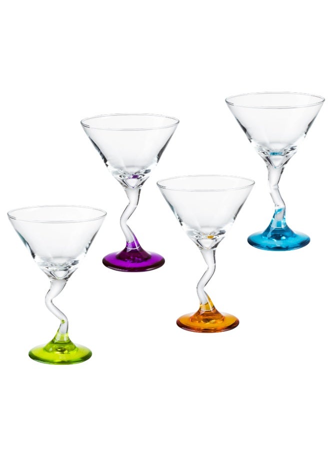 LIBBEY 🍸 Libbey Colored Base Martini Glass Set – 4 Elegant Glasses | 274ml Capacity – 11cm Diameter – 16.5cm Height - Image 2